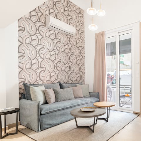 Enjoy a wonderful sense of serenity from this light-filled apartment