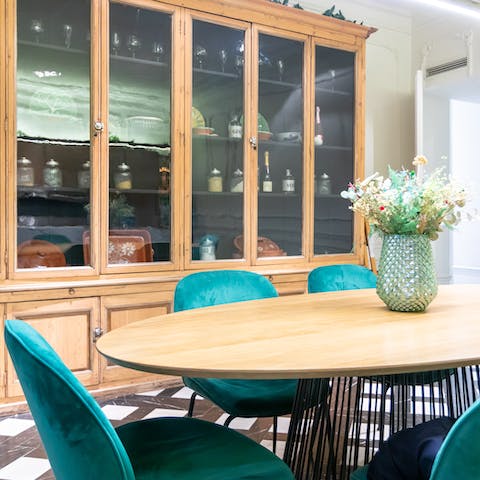 Serve up some delicious tapas at the chic dining table