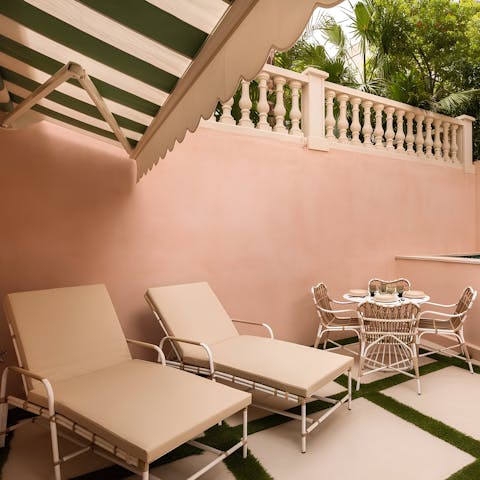 Relax or dine in the sunshine before heading out to explore