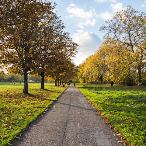 Go for long walks through leafy Hyde Park – an eight-minute stroll away