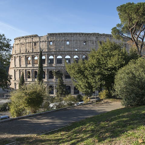 Walk to the Colosseum, just at the end of your street