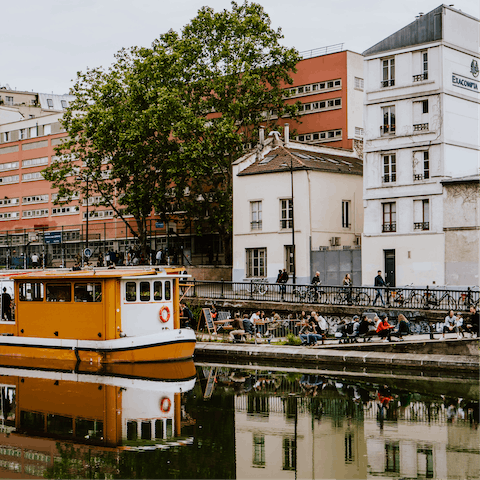 Stay in the 10th arrondissement of Paris, just a fifteen-minute walk away from Canal Saint Martin
