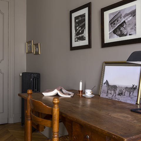 Work from home at the designated desk space