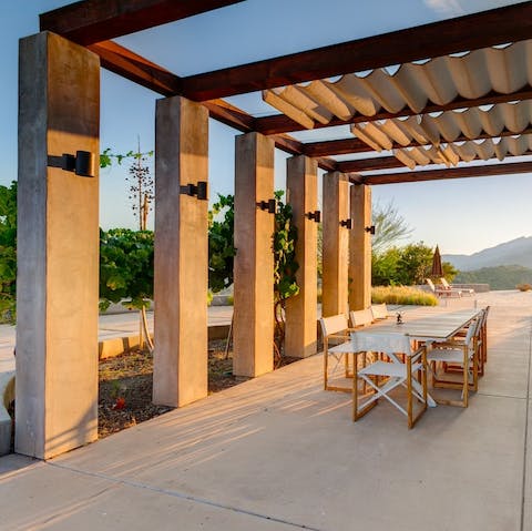 Eat alfresco on the sheltered patio