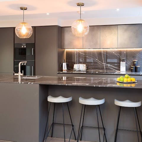 Show off your cooking skills with the high-end kitchen