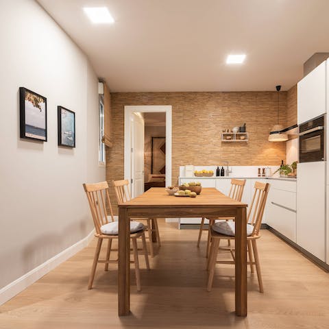 Enjoy a bocadillos de calamares for lunch at your dining table