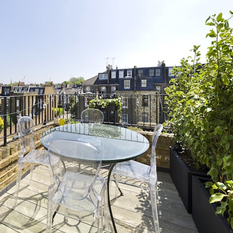 Take your favourite evening drinks onto the roof terrace