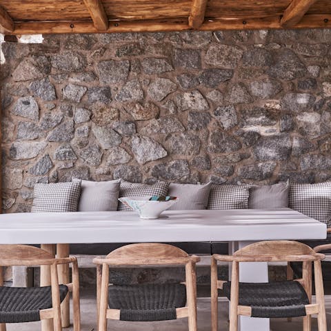 Start the day with an alfresco breakfast before setting off to explore