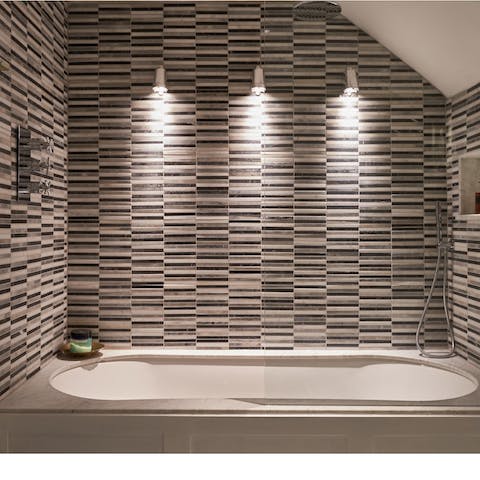 Treat yourself to a soak in the tub after a busy day of touring the city