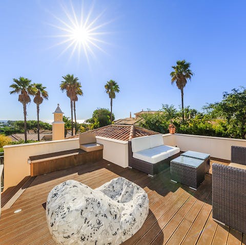 Savour an alfresco drink with views towards the Atlantic