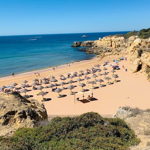 Spend leisurely days on the golden sands of the Algarve, with the nearest beach a five minutes' walk away