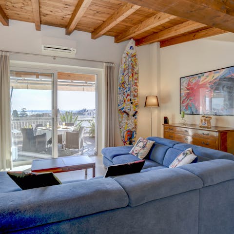 Curl up on the sofa when you're ready for a relaxing night