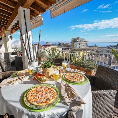 Enjoy an evening meal complete with a view of the lake