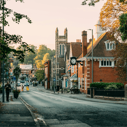 Visit the picturesque market town of Farnham – a twenty-four minute drive away