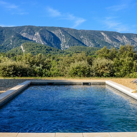 Enjoy the sunshine and scenery from the shared pool