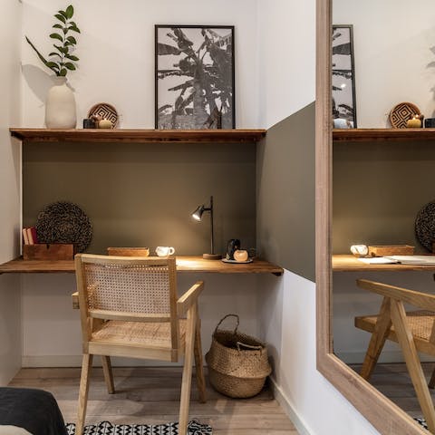 Catch up on emails from your tranquil and cosy workspace