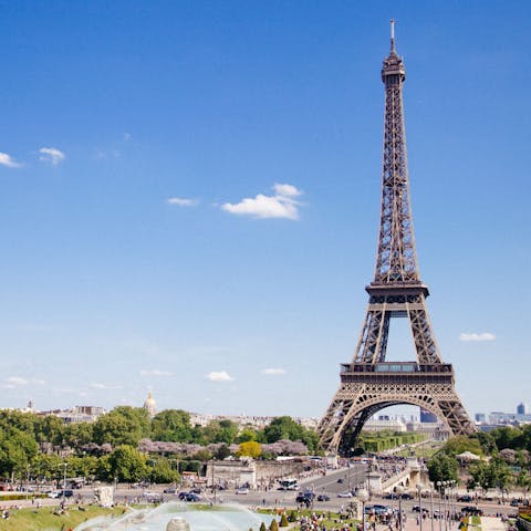 Explore the City of Light, including the Champ de Mars, a short stroll away