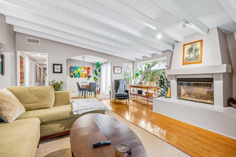 Gather around the fireplace on cooler evenings