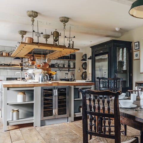 A kitchen with fittings old and new