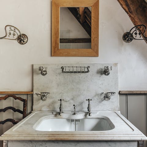 Opulent, old-fashioned bathrooms