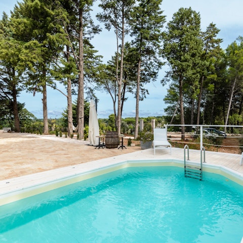 Splash about in the private pool