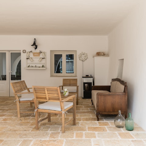 Sip fresh lemonade in the shade of the terrace