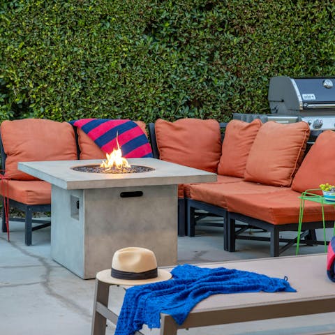 Cosy up around the fire pit when the evening air turns cooler