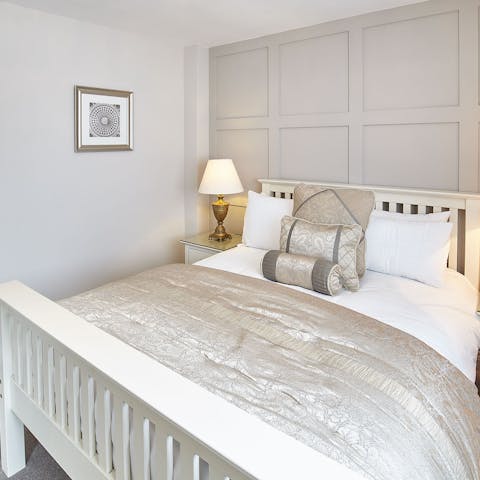 Look forward to getting some rest in the peaceful bedroom