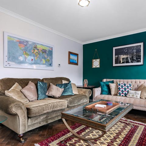 Cosy up in the living room after a busy day on your feet