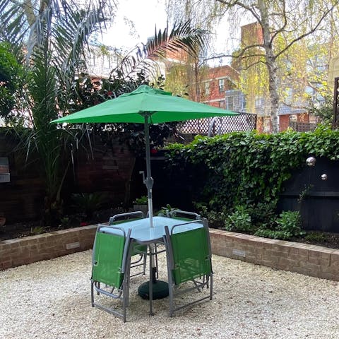 SIp a cup of tea in the garden