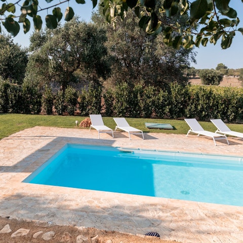 Dive into the private swimming pool