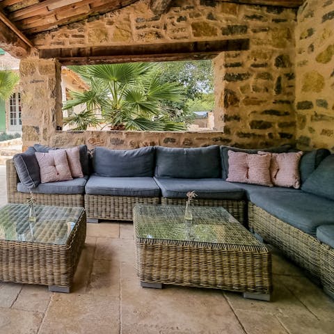 Relax with a good book on the shaded terrace