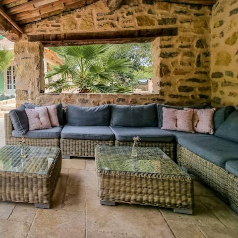 Relax with a good book on the shaded terrace