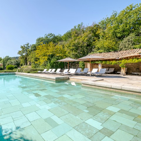 Soak up the sunshine from the lounger-lined pool