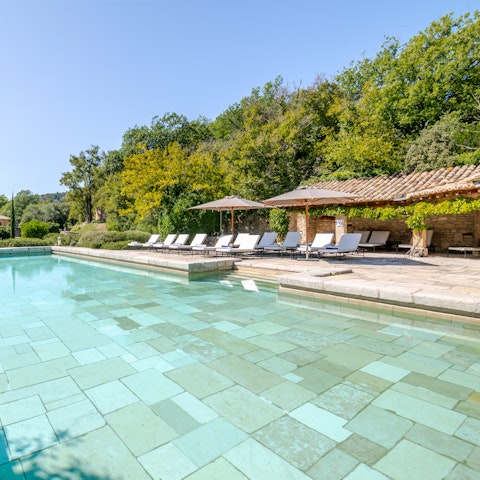 Soak up the sunshine from the lounger-lined pool