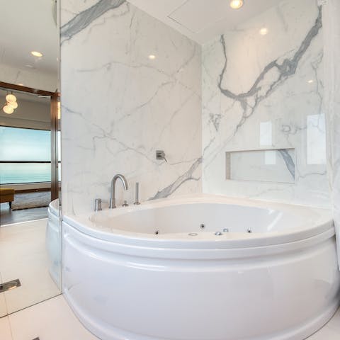 Sink into your jacuzzi bathtub for pure relaxation