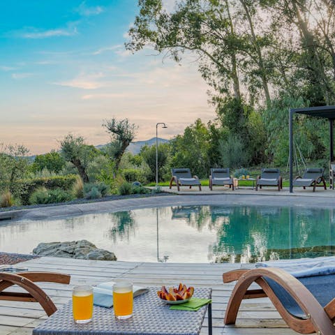 Enjoy a refreshing dip in the private pool to beat the heat of the day