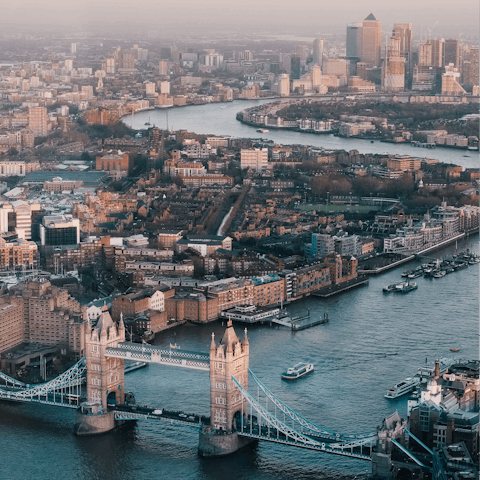 Take the short bus or tube ride to the heart of London