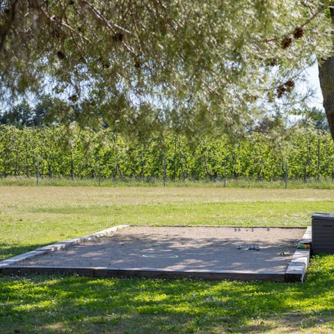 Have a game of pétanque under the shade of the tree