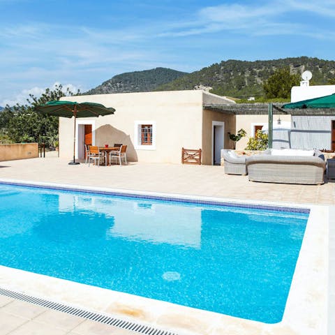 Swim in the private pool for some respite from the Ibizan heat
