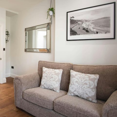 Relax in the living area after a busy day fossil hunting