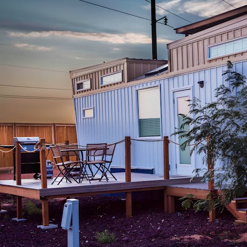 Dine beneath the stars on the deck