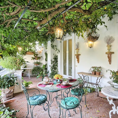 Enjoy an alfresco breakfast on the private terrace