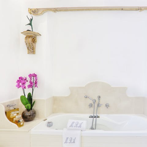 Soak in the bath after a busy day of exploring