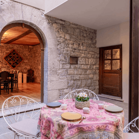 Take breakfast outside onto the private terrace