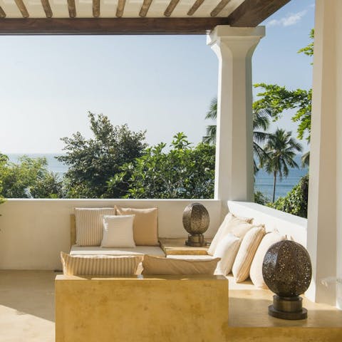 Enjoy drinks on the elegant pool terrace