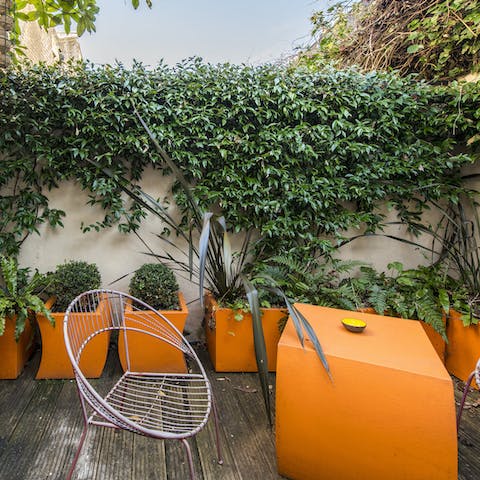 While away summer evenings with a glass of wine on the patio