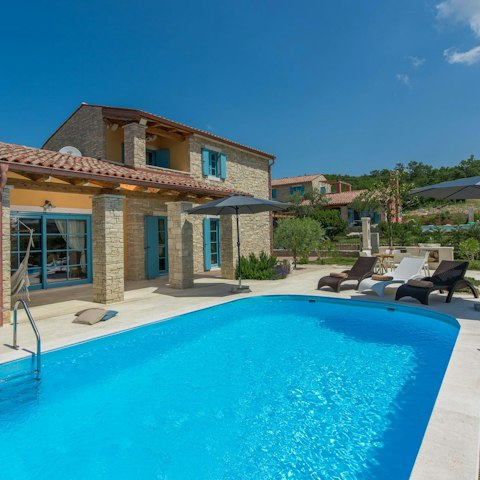 Splash around in the pool or soak up the sun
