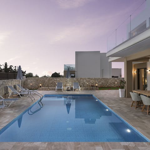 Immerse yourself in the depths of the refreshing private pool and enjoy an instant cool–down