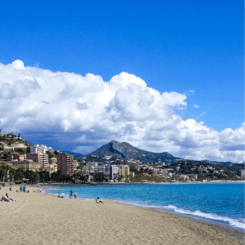 Spend an afternoon relaxing on the beach – a short walk away